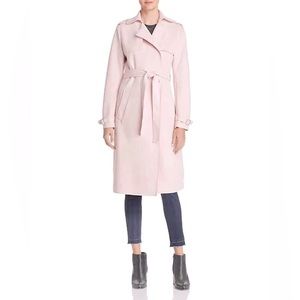 Tahari Faux Suede Trench Coat, Pink, Small (NWT)